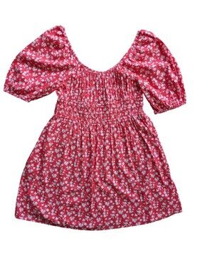 Gap Factory Smocked Square Floral Minidress XL Cottagecore Prairie Summer Travel